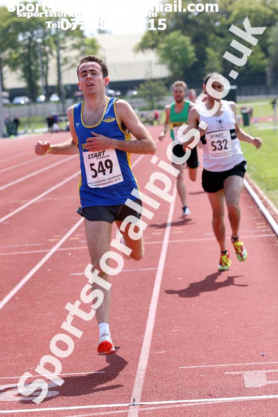 Senior mens 1500 metres, 2019 North Eastern Track and Field Champs., Middlesbrough. Photo:  David T. Hewitson/Sports for All Pics